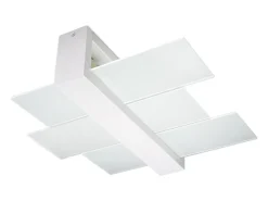 Sollux Lighting Plafón-Lámparas de techo Ignis escandinavo de madera/vidrio - 2 fuentes luminosas 4000K - L.43 x A.12 cm - Blanco