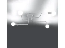 Sollux Lighting Lámparas de techo Infinix industrial de acero - 4 fuentes luminosas 4000K - L.78 x A.15,5 cm - Blanco Clearance