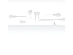 New Sollux Lighting Lámparas de techo Infinix industrial de acero - 6 fuentes luminosas 3000K - L.80 x A.15,5 cm - Blanco