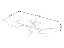 Online Sollux Lighting Lámparas de techo Infinix industrial de acero - 6 fuentes luminosas 4000K - L.80 x A.15,5 cm - Negro