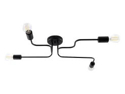 Sollux Lighting Plafón-Lámparas de techo Infinix industrial de acero - 4 fuentes luminosas 3000K - L.78 x A.15,5 cm - Negro