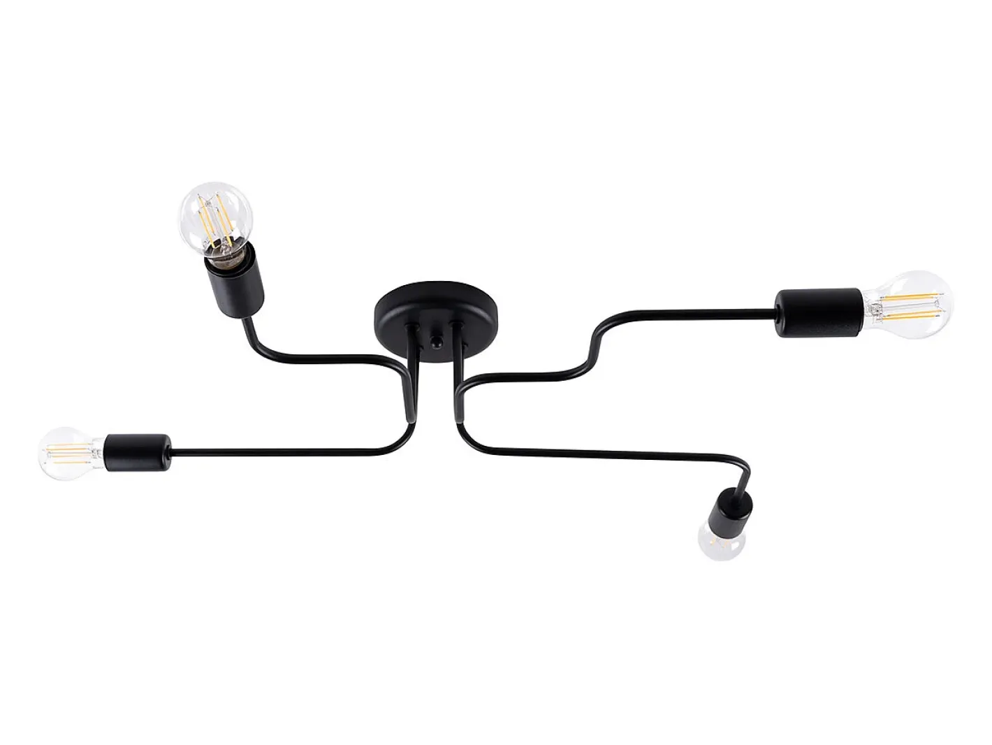 Sollux Lighting Plafón-Lámparas de techo Infinix industrial de acero - 4 fuentes luminosas 3000K - L.78 x A.15,5 cm - Negro