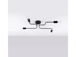 Sollux Lighting Plafón-Lámparas de techo Infinix industrial de acero - 4 fuentes luminosas 3000K - L.78 x A.15,5 cm - Negro