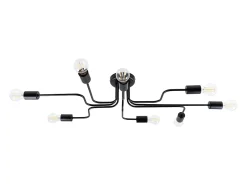 Sollux Lighting Plafón-Lámparas de techo Infinix industrial de acero - 8 fuentes luminosas 4000K - L.103 x A.15,5 cm - Negro