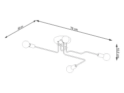 Sollux Lighting Plafón-Lámparas de techo Infinix industrial de acero - 4 fuentes luminosas 3000K - L.78 x A.15,5 cm - Blanco