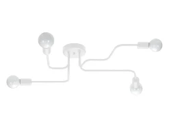 Sollux Lighting Plafón-Lámparas de techo Infinix industrial de acero - 4 fuentes luminosas 3000K - L.78 x A.15,5 cm - Blanco