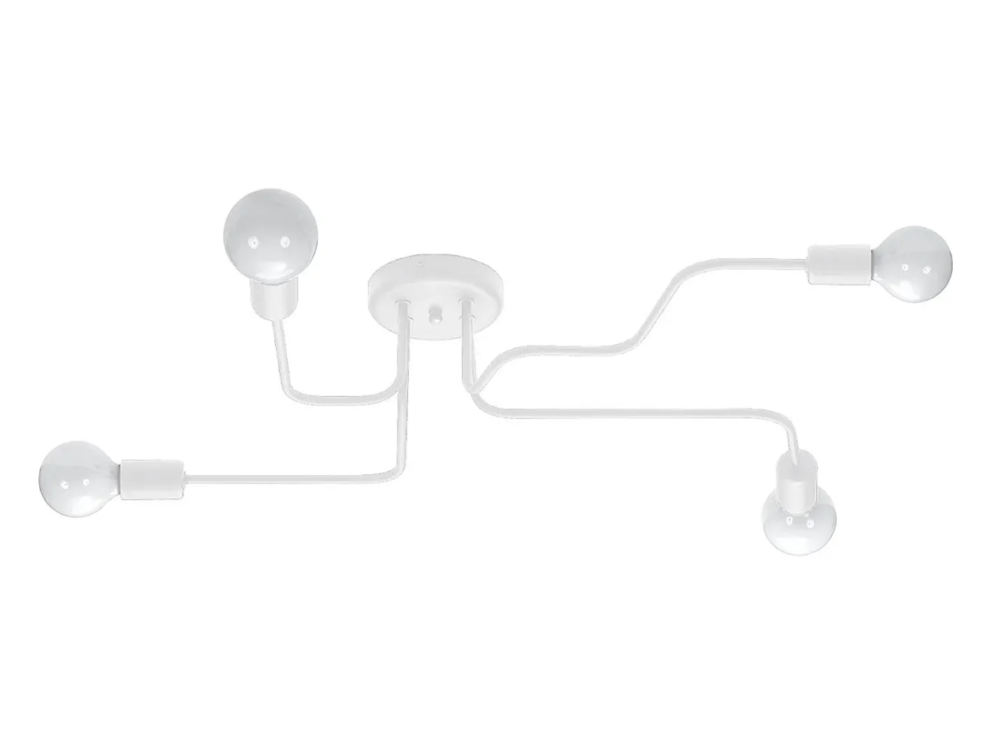 Sollux Lighting Plafón-Lámparas de techo Infinix industrial de acero - 4 fuentes luminosas 3000K - L.78 x A.15,5 cm - Blanco