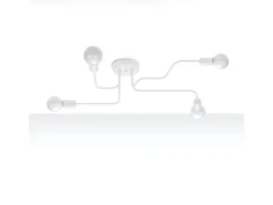 Sollux Lighting Plafón-Lámparas de techo Infinix industrial de acero - 4 fuentes luminosas 3000K - L.78 x A.15,5 cm - Blanco