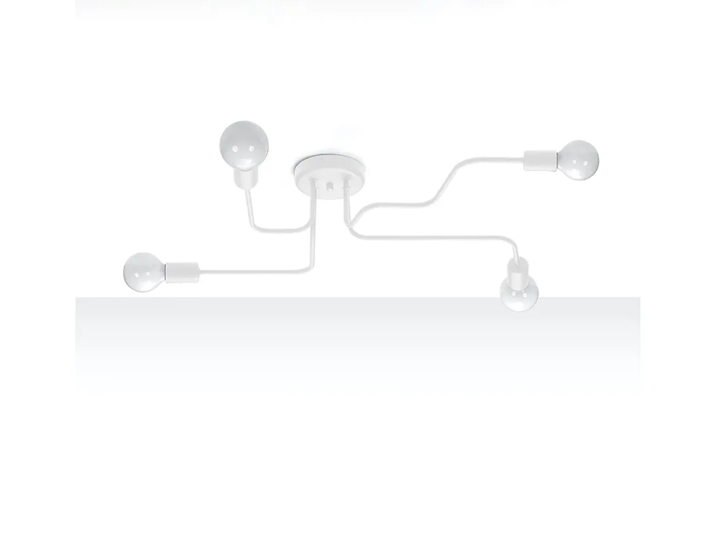 Sollux Lighting Plafón-Lámparas de techo Infinix industrial de acero - 4 fuentes luminosas 3000K - L.78 x A.15,5 cm - Blanco