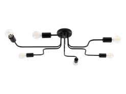 Sollux Lighting Lámparas de techo Infinix industrial de acero - 6 fuentes luminosas 3000K - L.80 x A.15,5 cm - Negro Outlet