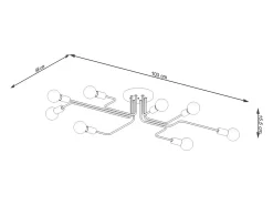 Sollux Lighting Lámparas de techo Infinix industrial de acero - 8 fuentes luminosas 4000K - L.103 x A.15,5 cm - Blanco Hot