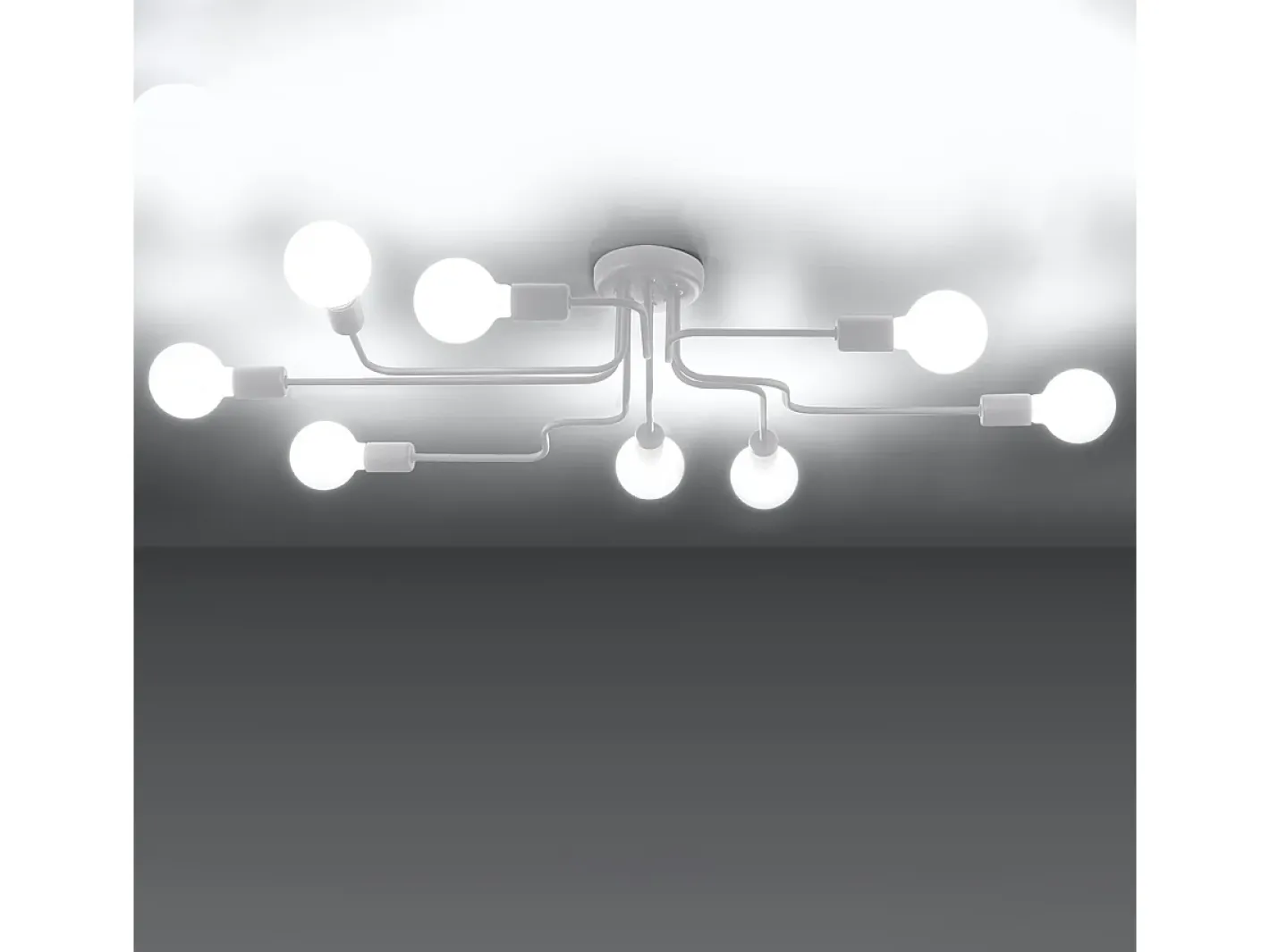 Sollux Lighting Lámparas de techo Infinix industrial de acero - 8 fuentes luminosas 4000K - L.103 x A.15,5 cm - Blanco Hot