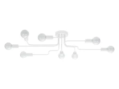 Sollux Lighting Lámparas de techo Infinix industrial de acero - 8 fuentes luminosas 4000K - L.103 x A.15,5 cm - Blanco Hot