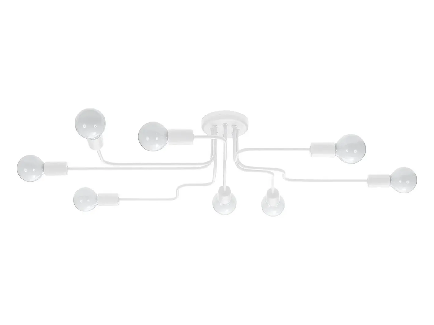 Sollux Lighting Lámparas de techo Infinix industrial de acero - 8 fuentes luminosas 4000K - L.103 x A.15,5 cm - Blanco Hot