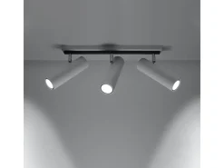 Sollux Lighting Lámparas de techo Invicta moderno de acero - 3 fuentes luminosas 4000K - L.45 x A.20 cm - Blanco