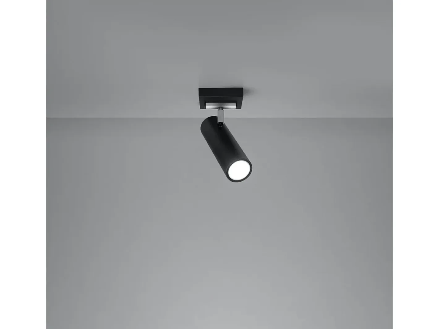 Sollux Lighting Plafón-Lámparas de techo Invicta moderno de acero - 1 fuentes luminosas 4000K - L.8 x A.20 cm - Negro