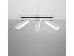 Sollux Lighting Lámparas de techo Invicta moderno de acero - 3 fuentes luminosas 3000K - L.45 x A.20 cm - Blanco Hot