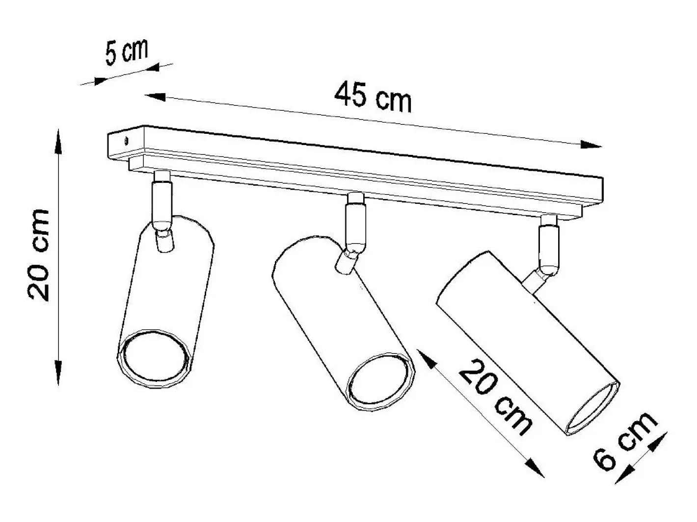 Sollux Lighting Lámparas de techo Invicta moderno de acero - 3 fuentes luminosas 3000K - L.45 x A.20 cm - Blanco Hot