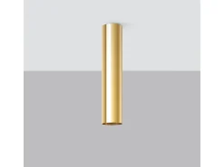 Discount Sollux Lighting Lámparas De Techo Lagos Moderno De Acero - 1 Fuentes Luminosas - L.6 X A.30 Cm - Brillo Dorado