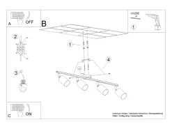 Sollux Lighting Lámparas De Techo Lemmi Moderno De Acero - 4 Fuentes Luminosas - L.100 X A.20 Cm - Blanco Clearance