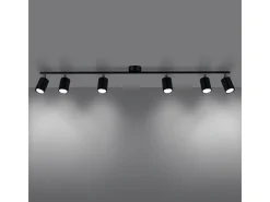 Sollux Lighting Lámparas De Techo Lemmi Moderno De Acero - 6 Fuentes Luminosas - L.135 X A.20 Cm - Negro Sale