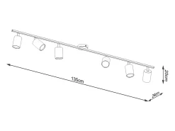 Sollux Lighting Lámparas De Techo Lemmi Moderno De Acero - 6 Fuentes Luminosas - L.135 X A.20 Cm - Negro Sale