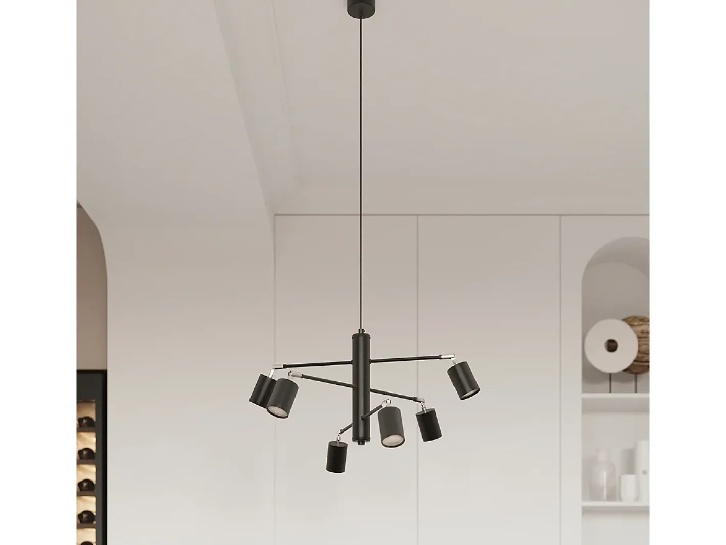 Sollux Lighting Lámparas De Techo Lemmi Moderno De Acero - 6 Fuentes Luminosas - L.135 X A.20 Cm - Negro Sale