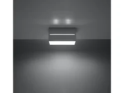 Best Sollux Lighting Lámparas De Techo Lobo Moderno De Aluminio - 2 Fuentes Luminosas - L.20 X A.10 Cm - Gris