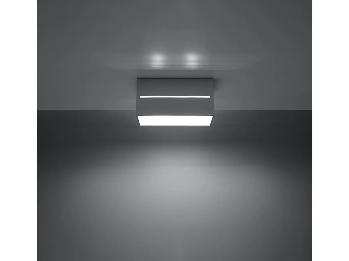 Best Sollux Lighting Lámparas De Techo Lobo Moderno De Aluminio - 2 Fuentes Luminosas - L.20 X A.10 Cm - Gris