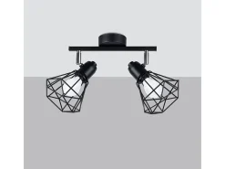 Sollux Lighting Lámparas de techo Lunova moderno de acero - 2 fuentes luminosas 3000K - L.31 x A.19 cm - Negro Discount