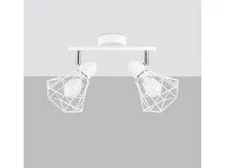 Sollux Lighting Plafón-Lámparas de techo Lunova moderno de acero - 2 fuentes luminosas 3000K - L.31 x A.19 cm - Blanco
