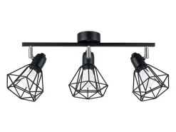 Sollux Lighting Lámparas de techo Lunova moderno de acero - 3 fuentes luminosas 3000K - L.52 x A.19 cm - Negro Sale