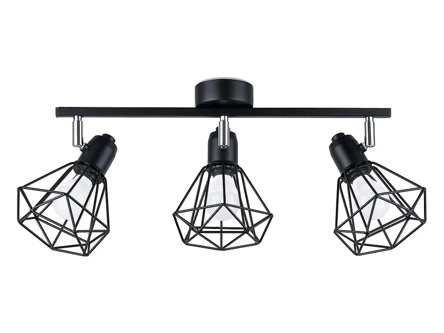 Sollux Lighting Lámparas de techo Lunova moderno de acero - 3 fuentes luminosas 3000K - L.52 x A.19 cm - Negro Sale