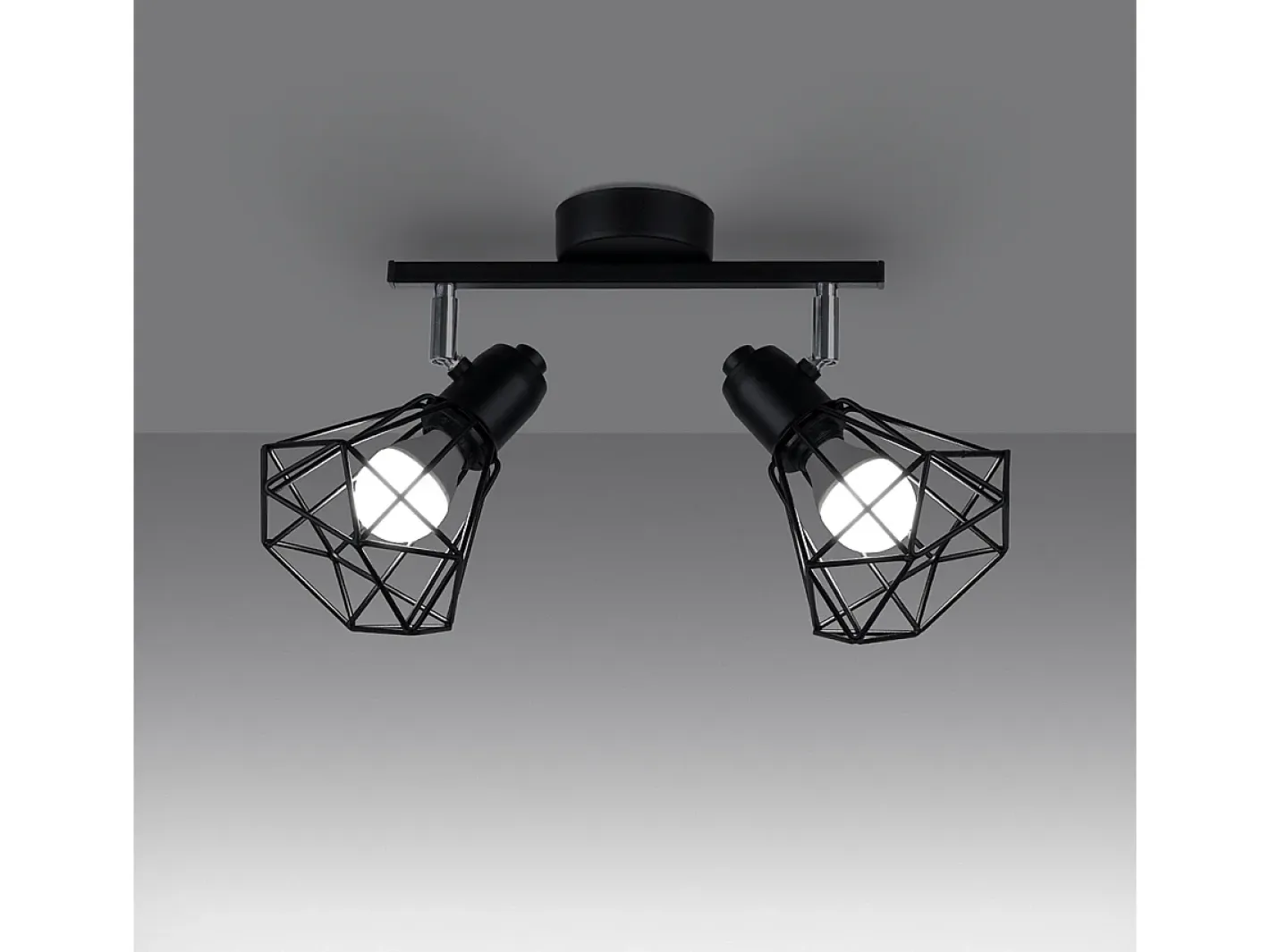 Sollux Lighting Lámparas de techo Lunova moderno de acero - 2 fuentes luminosas 4000K - L.31 x A.19 cm - Negro Discount