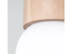 Sollux Lighting Lámparas de techo Lust moderno de madera - 1 fuentes luminosas 4000K - L.12 x A.19 cm - madera natural Color natural claro Outlet