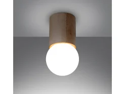 Sollux Lighting Lámparas de techo Lust moderno de madera - 1 fuentes luminosas 4000K - L.12 x A.23 cm - madera natural Color natural claro Outlet