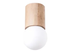 Sollux Lighting Lámparas de techo Lust moderno de madera - 1 fuentes luminosas 4000K - L.12 x A.23 cm - madera natural Color natural claro Outlet