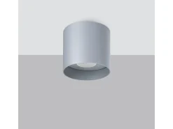 Sollux Lighting Plafón-Lámparas De Techo Mika Minimalista De Aluminio - 1 Fuentes Luminosas - L.12 X A.11 Cm - Gris