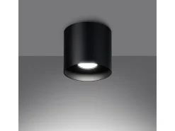Online Sollux Lighting Lámparas De Techo Mika Minimalista De Aluminio - 1 Fuentes Luminosas - L.12 X A.11 Cm - Negro