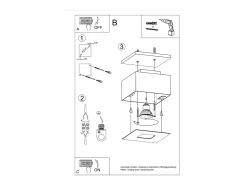 Sollux Lighting Plafón-Lámparas De Techo Mono Minimalista De Acero - 1 Fuentes Luminosas - L.14 X A.11 Cm - Negro Blanco