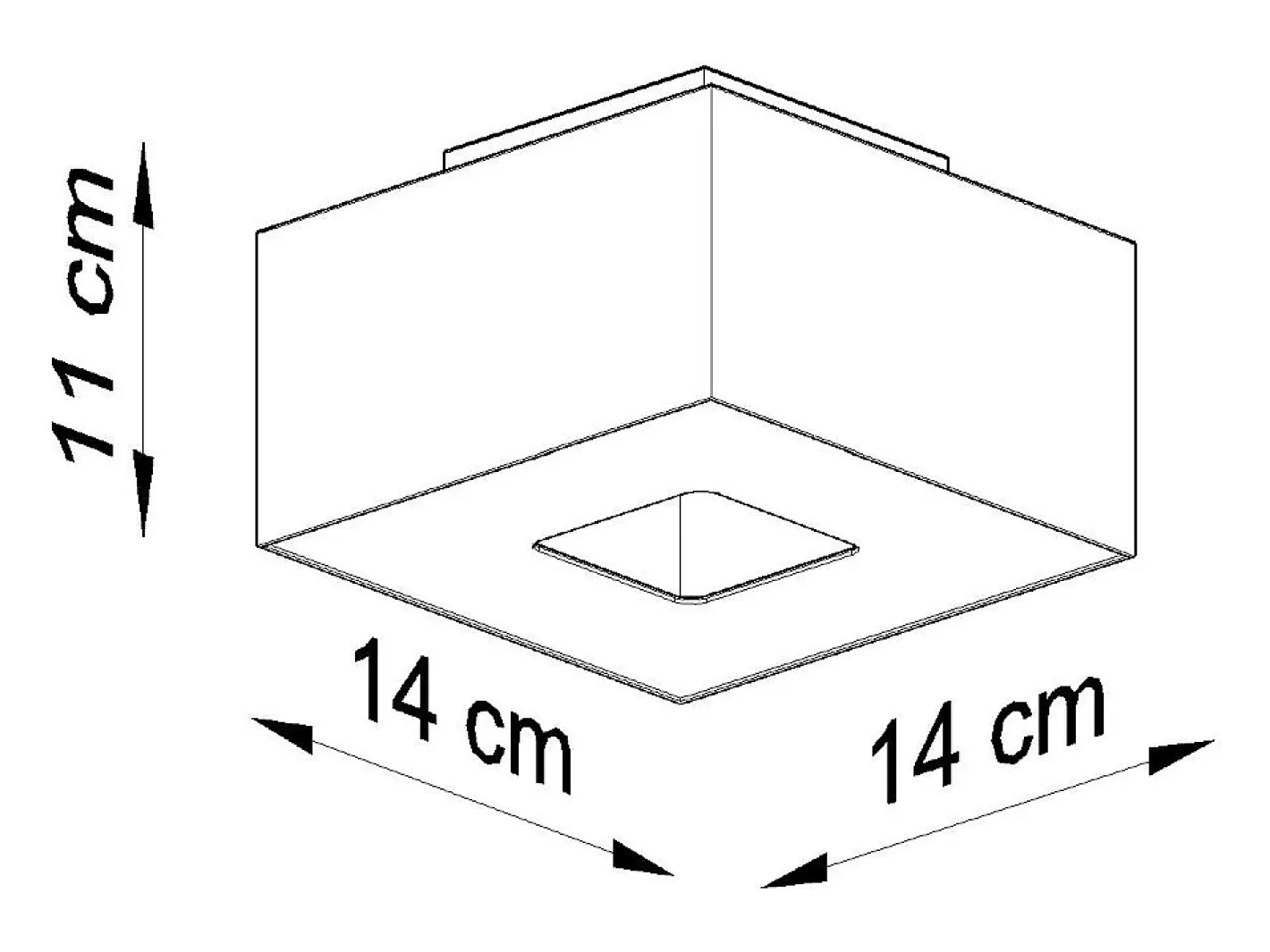 Sollux Lighting Plafón-Lámparas De Techo Mono Minimalista De Acero - 1 Fuentes Luminosas - L.14 X A.11 Cm - Negro Blanco