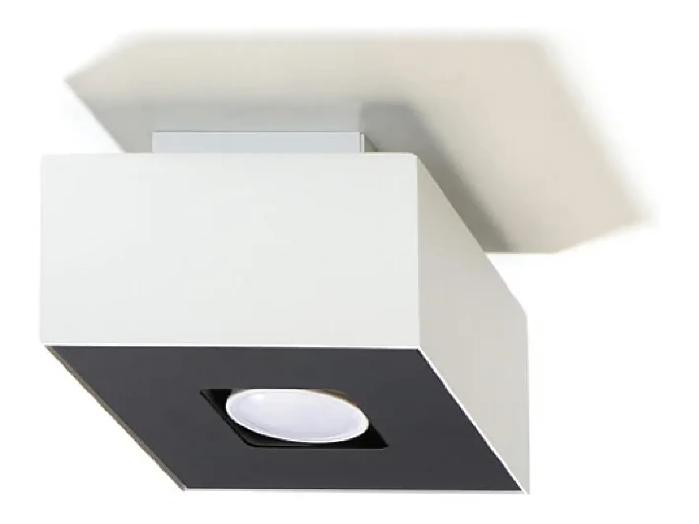 Sollux Lighting Plafón-Lámparas De Techo Mono Minimalista De Acero - 1 Fuentes Luminosas - L.14 X A.11 Cm - Negro Blanco