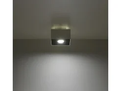 Sollux Lighting Plafón-Lámparas De Techo Mono Minimalista De Acero - 1 Fuentes Luminosas - L.14 X A.11 Cm - Negro Blanco
