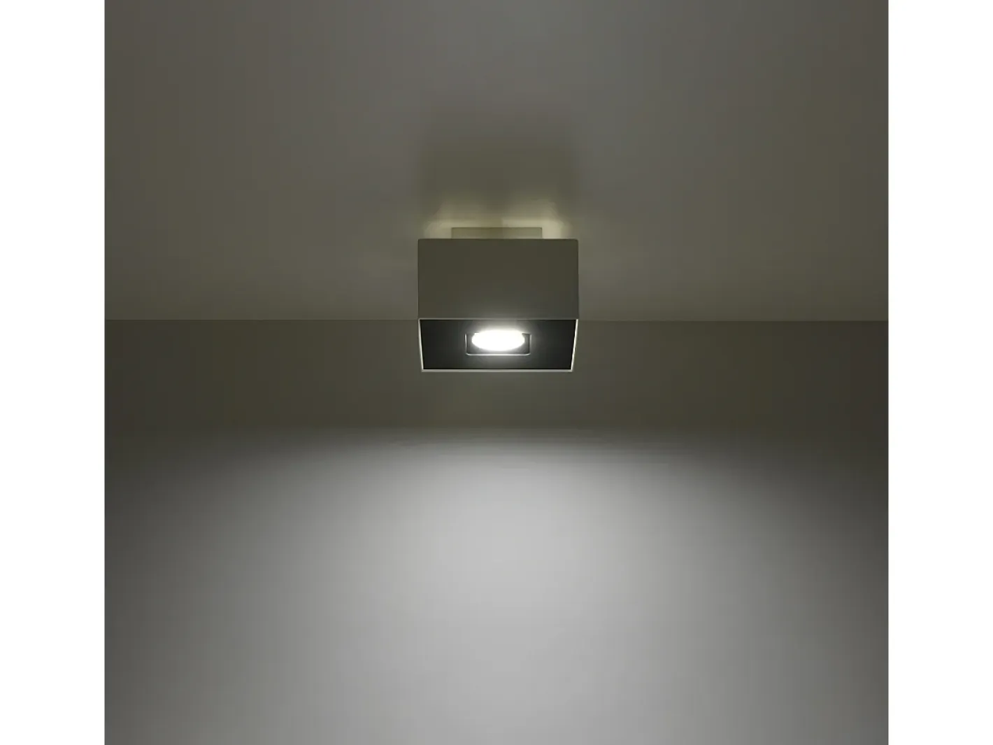 Sollux Lighting Plafón-Lámparas De Techo Mono Minimalista De Acero - 1 Fuentes Luminosas - L.14 X A.11 Cm - Negro Blanco
