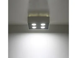 Sollux Lighting Lámparas De Techo Mono Minimalista De Acero - 4 Fuentes Luminosas - L.24 X A.11 Cm - Negro Blanco