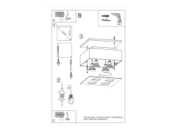 Sollux Lighting Lámparas De Techo Mono Minimalista De Acero - 4 Fuentes Luminosas - L.24 X A.11 Cm - Negro Blanco