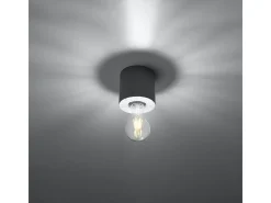 Sollux Lighting Plafón-Lámparas de techo Nalvado industrial de concreto - 1 fuentes luminosas 4000K - L.10 x A.10 cm - Gris