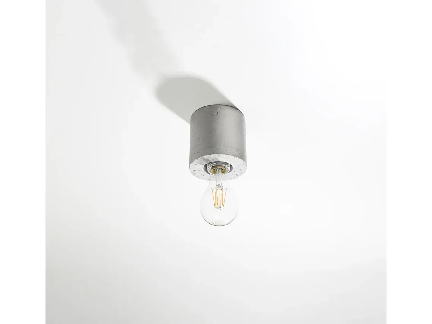 Hot Sollux Lighting Lámparas de techo Nalvado industrial de concreto - 1 fuentes luminosas 3000K - L.10 x A.10 cm - Gris