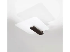 Sollux Lighting Lámparas de techo Nappo escandinavo de madera/vidrio - 2 fuentes luminosas 3000K - L.40 x A.47,5 cm - wengué Beige