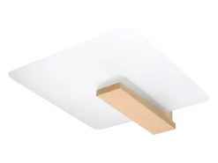 Sollux Lighting Plafón-Lámparas de techo Nappo escandinavo de madera/vidrio - 2 fuentes luminosas 3000K - L.40 x A.47,5 cm - madera natural Color natural claro